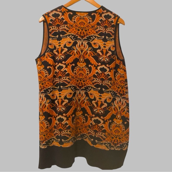 Susan Graver knit Sweater Open Cardigan Vest Paisley Size L - Picture 6 of 9